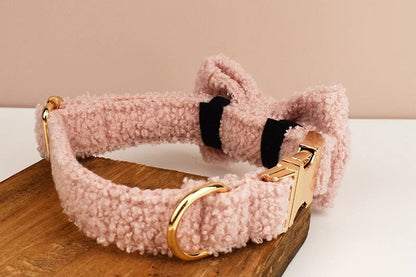 Teddy Bow Collar And Leash Vintage Set