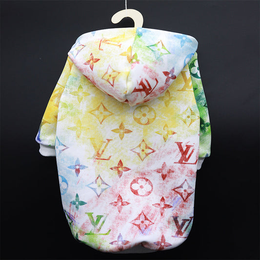 Tiedye Colorful Blooming Doggo Throwie Hoodie
