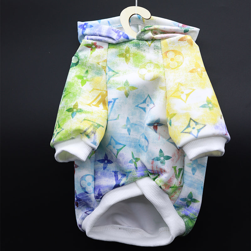 Tiedye Colorful Blooming Doggo Throwie Hoodie