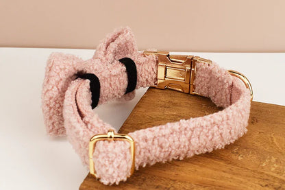 Teddy Bow Collar And Leash Vintage Set