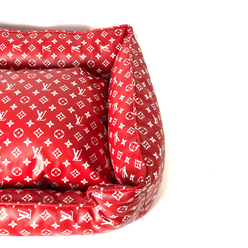 Luxury Red LV Doggo Bed