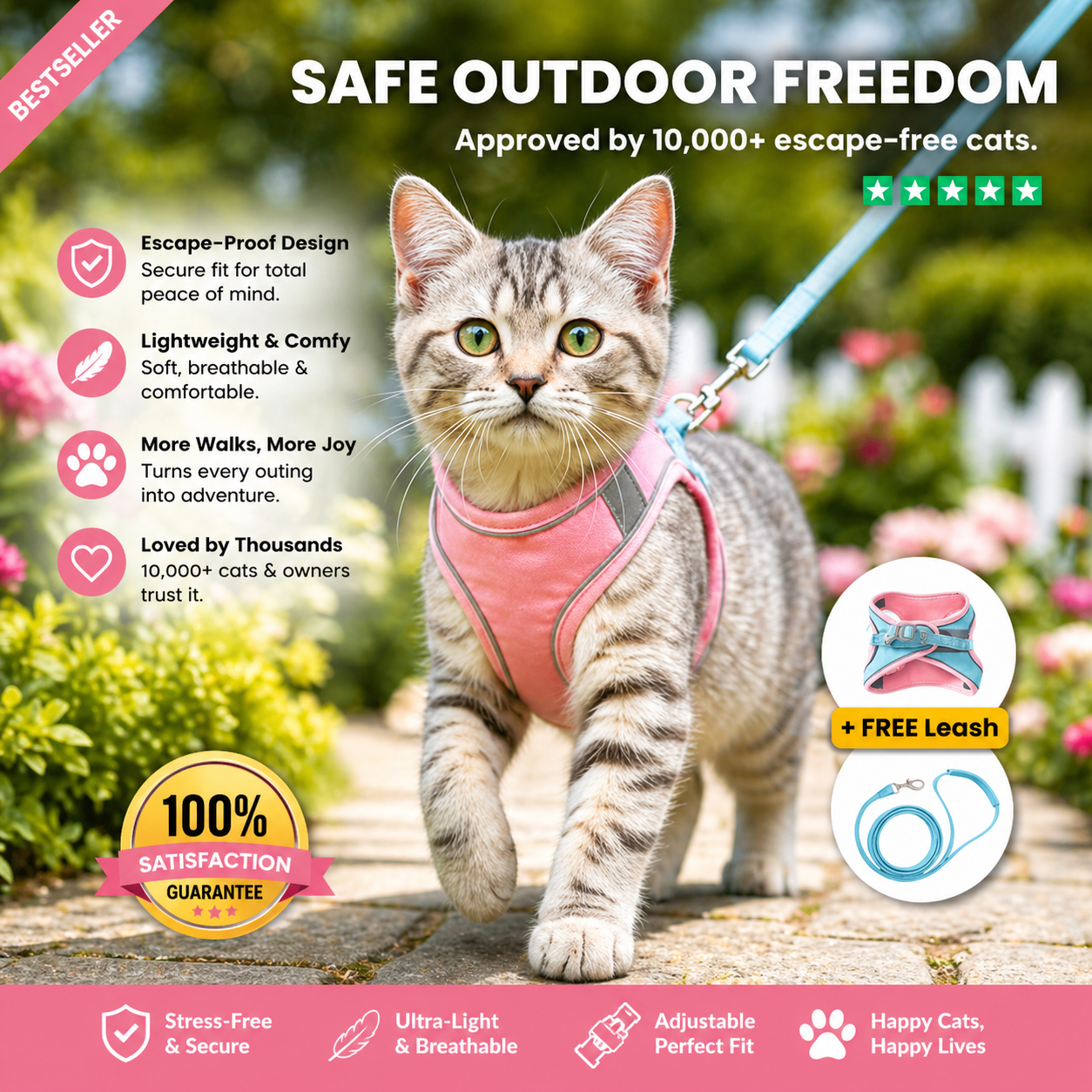 CozyDogo™ Cat Harness + Leash