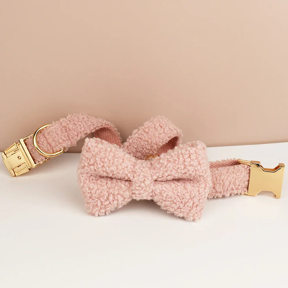 Teddy Bow Collar And Leash Vintage Set