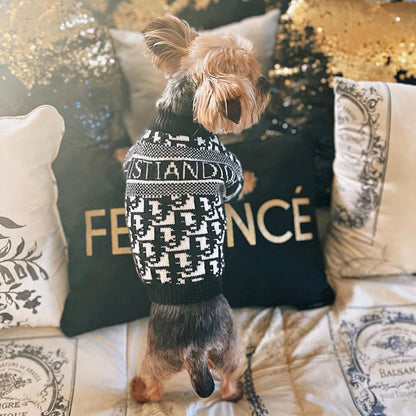 DD Black Alphabet Bubbly Sweater