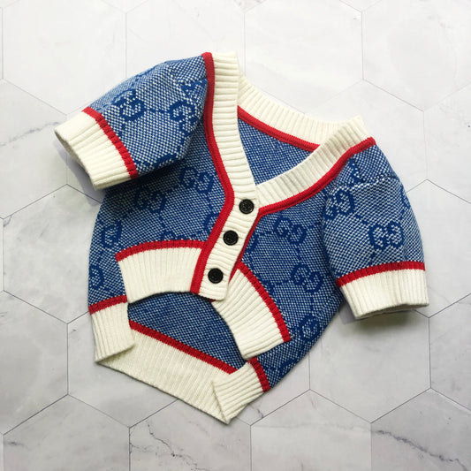 GG Wool Blue Hot Cardigan