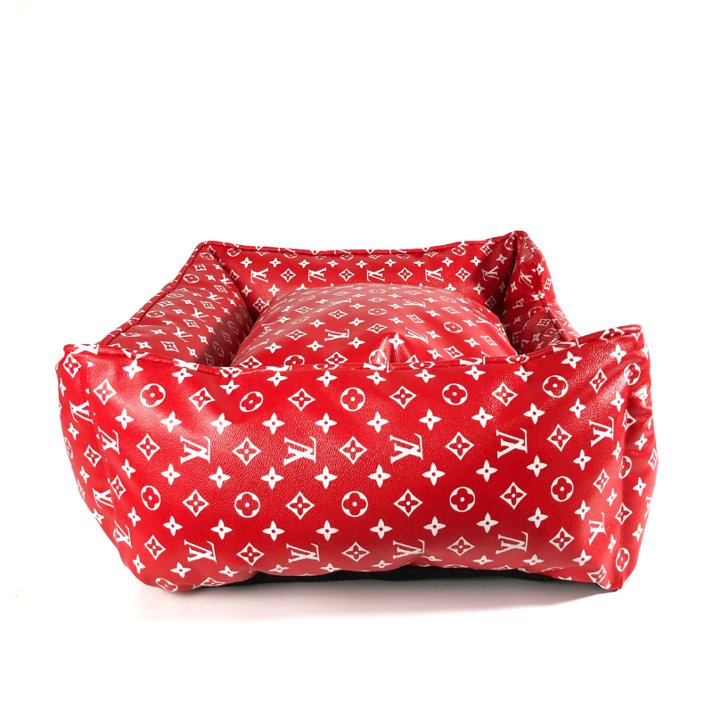 Luxury Red LV Doggo Bed