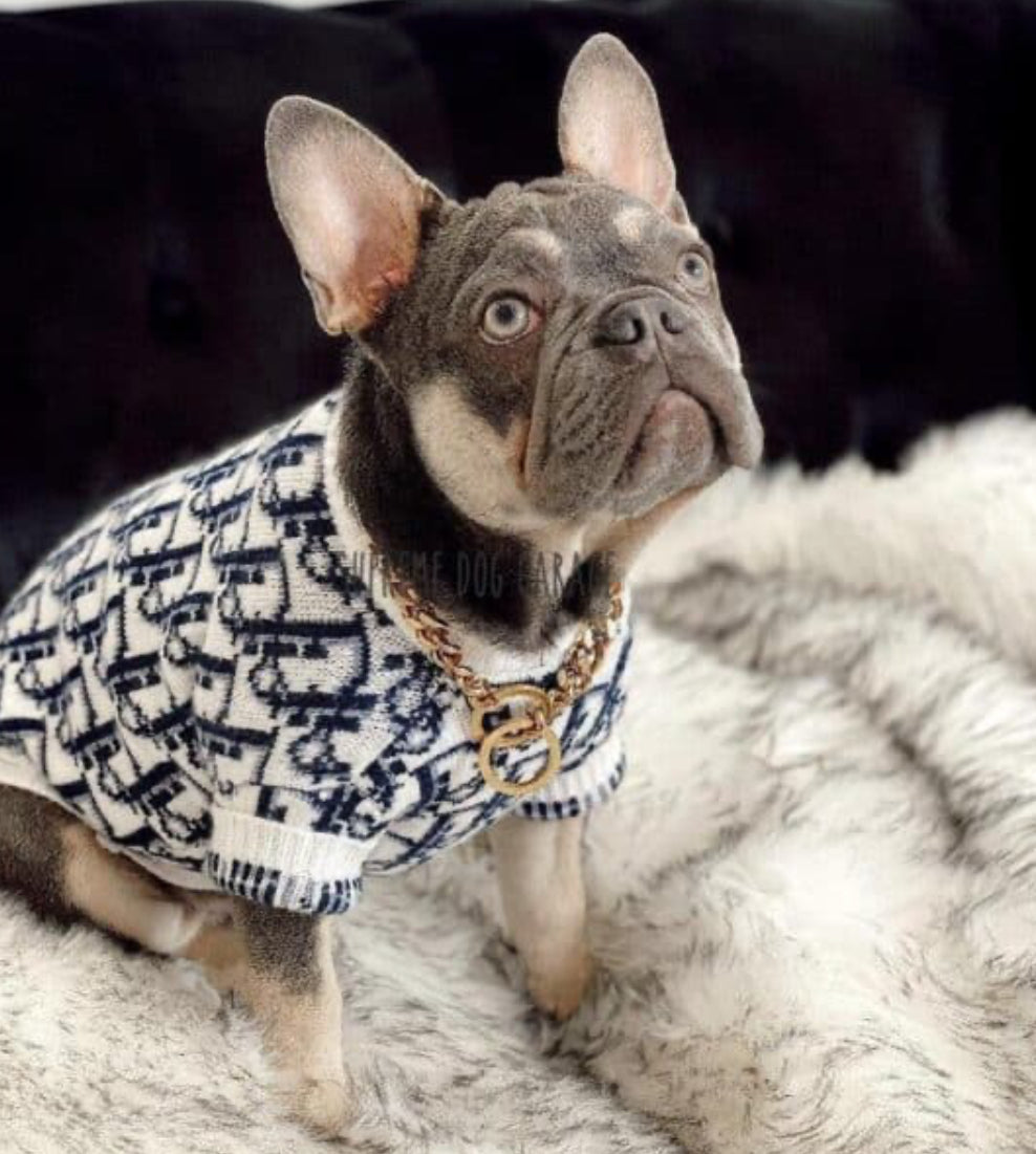 DD  Monogram Dog Lit Sweater