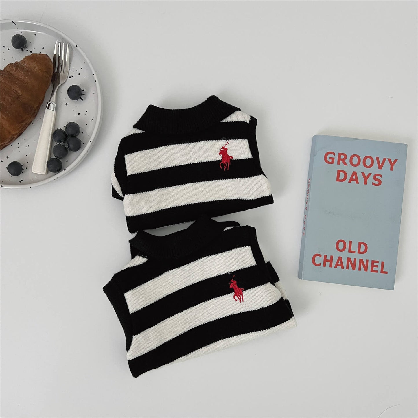 Stripe Dog Retro Sweater