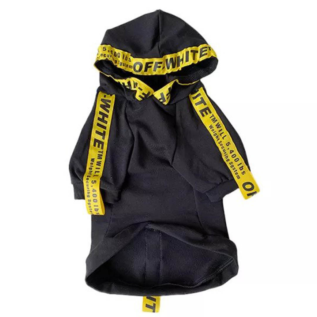 Woof White Yellow Stripe Heritage Hoodie