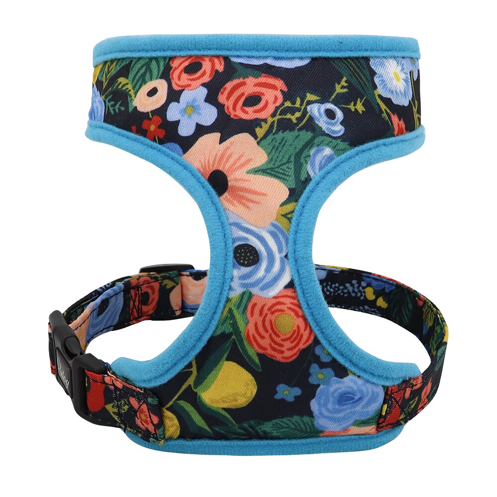 Cute Printed Flower Adjustable Backspin Harness