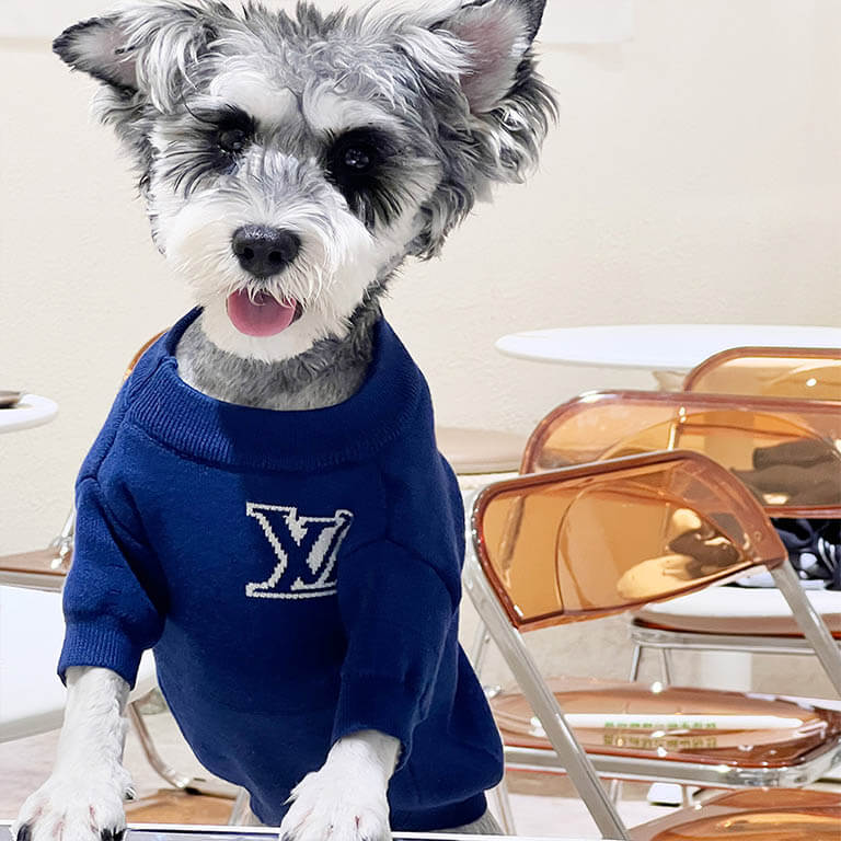 Dogs Blue Black Sleek Sweater